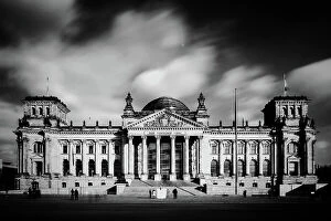 Architecture Collection: Deutscher Bundestag - Reichstag building with dramatic sky (German parliament building) - Berlin