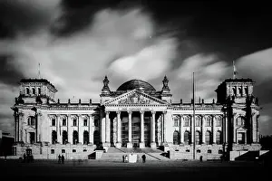 Deutscher Bundestag - Reichstag building with dramatic sky (German parliament building) - Berlin, Germany