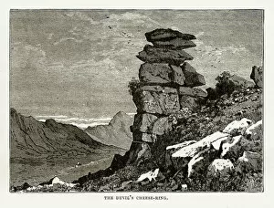 Images Dated 13th April 2018: Devil's Cheese Ring Formation, Exmoor, England Victorian Engraving, 1840