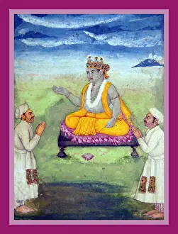 Lotus Prints: Devotees and a Lotus throne