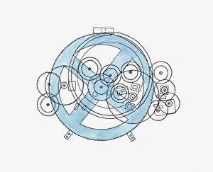 Diagram of astronomical calculator, Ancient Greece