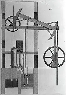 Diagram of Steam Engine by Engineer James Watt
