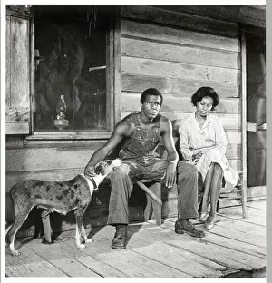 Porch Prints: Diahann Caroll Sits W/Robert Hooks