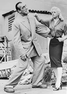 Diana Dors Clowning With Primo Carnera