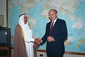 Dick Cheney and Sabah al Almad Shaking Hands