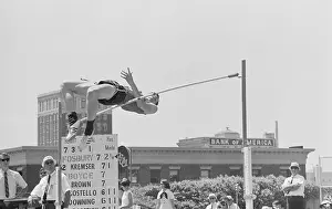 Dick Fosbury Trying to Clear Bar