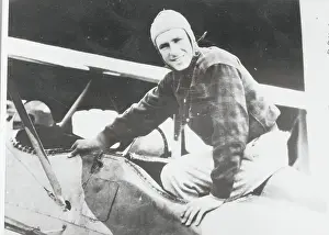 Honolulu Prints: Dick Grace Posing in Plane