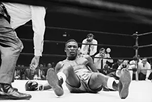 Dick Tiger Shown Sprawled On Canvas