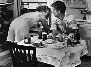 Dick Van Dyke and Pippa Scott Having Snack