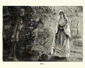 Dickens, David Copperfield, Dora walking her dog