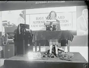 Trade Fair Prints: Dictaphone demonstration at business show