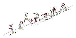 Winter Sport Prints: Different stages of acro skier performing forward somersault