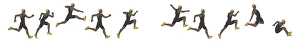 Group Of People Gallery: Different stages of athlete performing triple jump