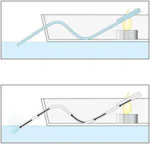 Digital cross section illustration showing how a steamboat works