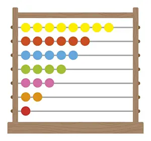 Abacus Prints: Digital illustration of abacus