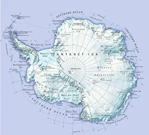 Blue Background Gallery: Digital illustration of Antarctica
