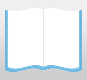 Blank Prints: Digital illustration of blank pages in open book