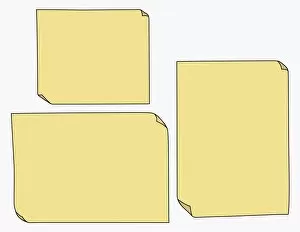 Images Dated 13th May 2010: Digital illustration of three blank post-it notes