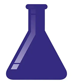 Flask Prints: Digital illustration of blue chemistry flask