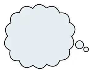 Digital illustration of blue cloud and bubbles