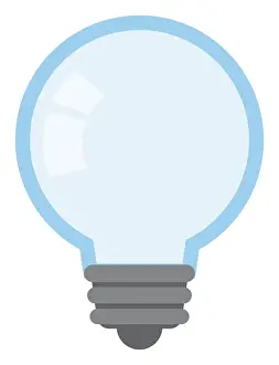 Light Bulb Prints: Digital illustration of a blue lightbulb