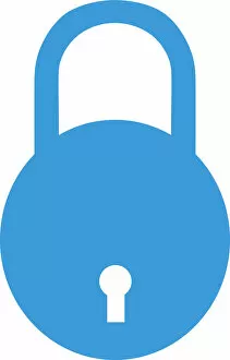 Images Dated 1st December 2010: Digital illustration of blue padlock on white background