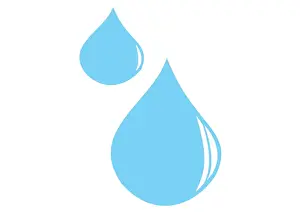 Drip Prints: Digital illustration of two blue raindrops