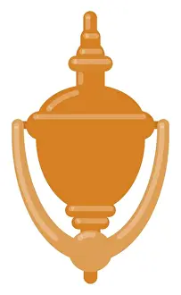 Brass Prints: Digital illustration of brass door knocker