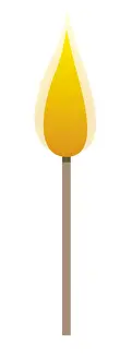 Matchstick Prints: Digital illustration of burning matchstick
