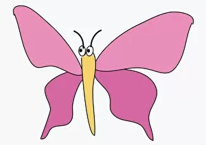Images Dated 13th May 2010: Digital illustration of butterfly with pink wings