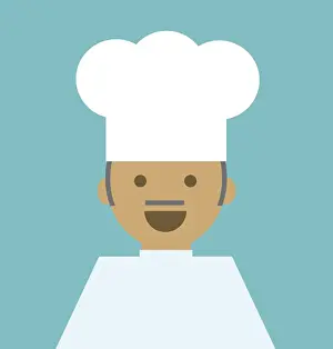 Chef Prints: Digital illustration of chef wearing chefs hat