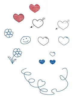 Digital illustration of childs doodles