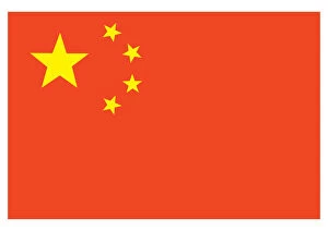 Digital illustration of civil and state flag Peoples Republic of China