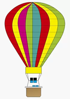 Images Dated 11th May 2010: Digital illustration of colourful hot air balloon