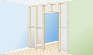 Partition Prints: Digital illustration construction frame for partition wall