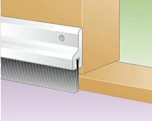 Images Dated 30th January 2009: Digital illustration of draughtproofing brush strip on bottom edge of door