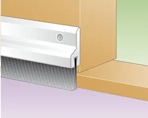 At The Edge Of Prints: Digital illustration of draughtproofing brush strip on bottom edge of door