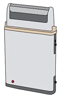 Razor Prints: Digital illustration of electric razor