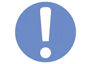 Protection Prints: Digital illustration of exclamation mark inside blue circle