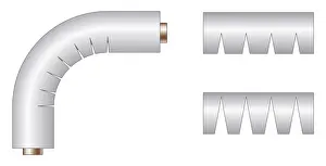 Surrounding Prints: Digital Illustration of foam insulation surrounding bent pipe