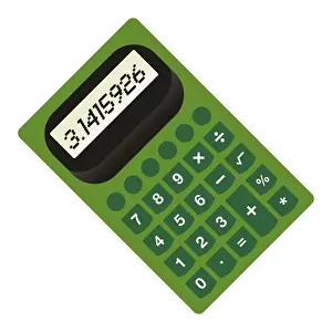 Calculator Prints: Digital illustration of green calculator