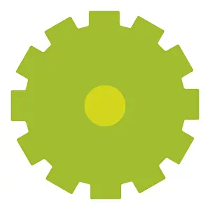 Coordination Prints: Digital illustration of green cog