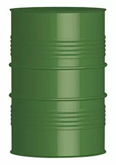 Images Dated 5th February 2009: Digital illustration of green oil drum