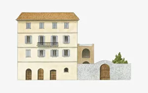 Images Dated 17th April 2009: Digital illustration of maison noble or, mansion, an unostentatious mansion of the wealthy found