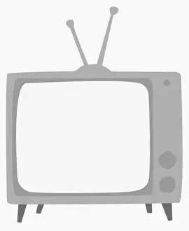Television Set Prints: Digital illustration of old fashioned television with indoor aerial