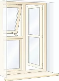 Images Dated 26th January 2009: Digital Illustration of open casement window