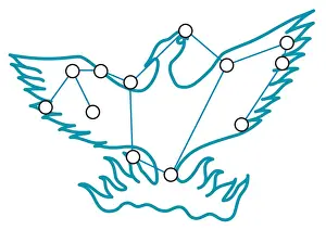 The Zodiac Prints: Digital illustration of Pheonix constellation