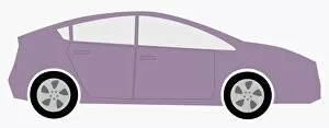Images Dated 11th May 2010: Digital illustration of pink saloon car