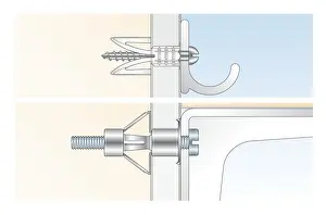 Choice Prints: Digital Illustration of plastic and metal cavity fixings inserted in wall