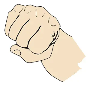Digital illustration of punching fist